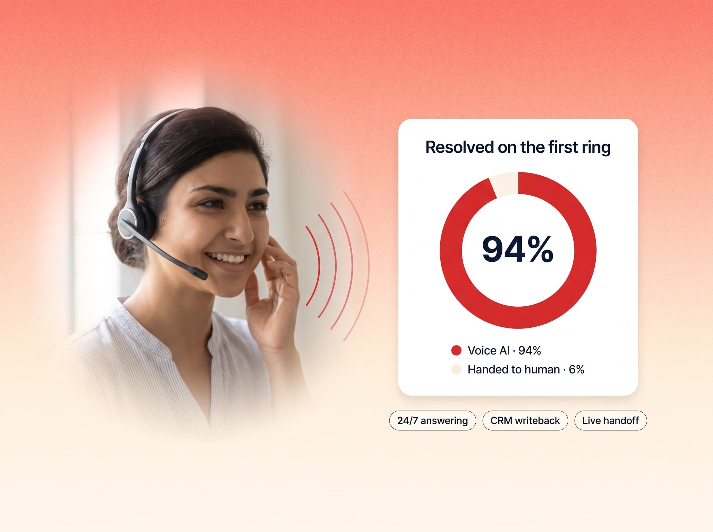 Customer service advisor on a headset