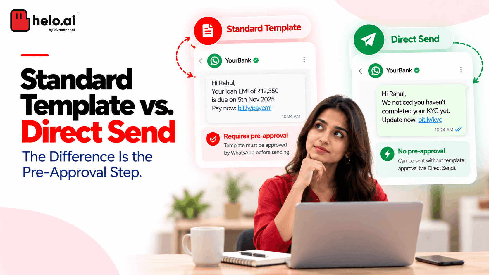 WhatsApp Direct Send vs. Template Messages