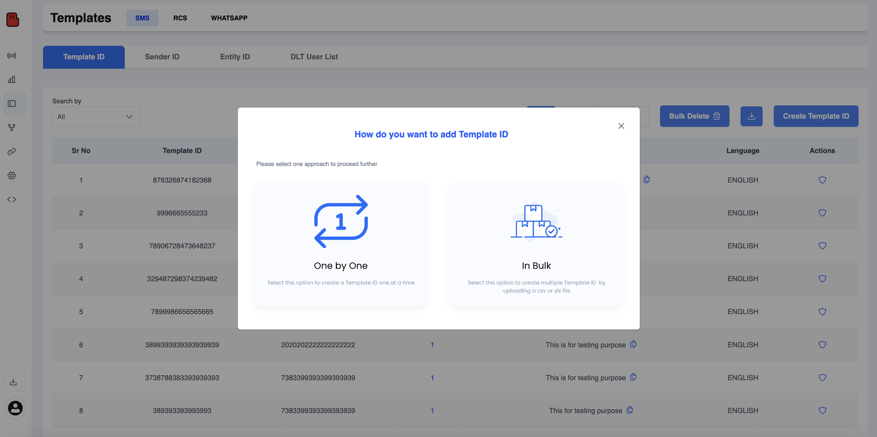 Create a New Template ID