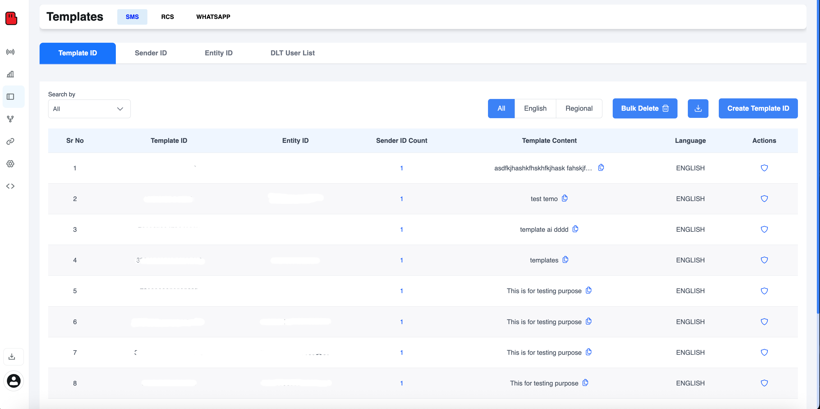 Step 2: Set Up Your SMS Template ID