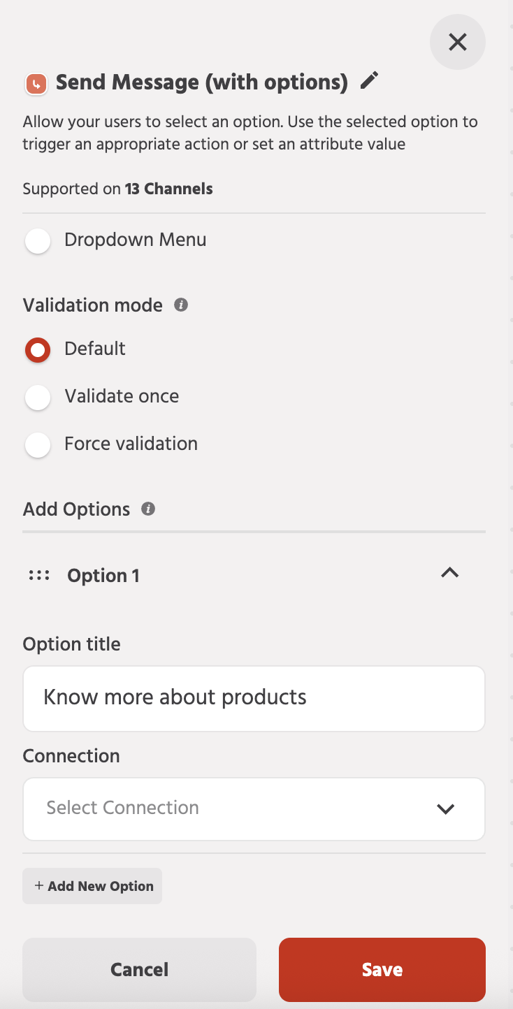 option 1 text